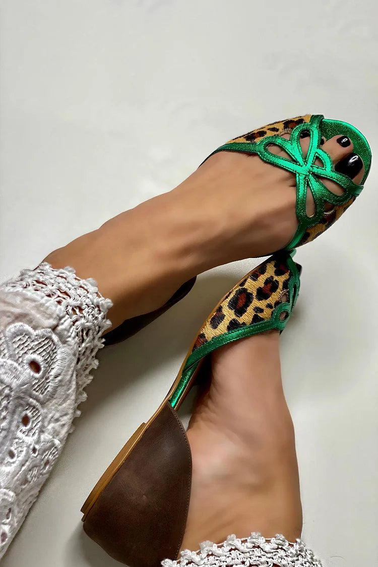 Meredith | Leopard Print Colour-Block Sandal