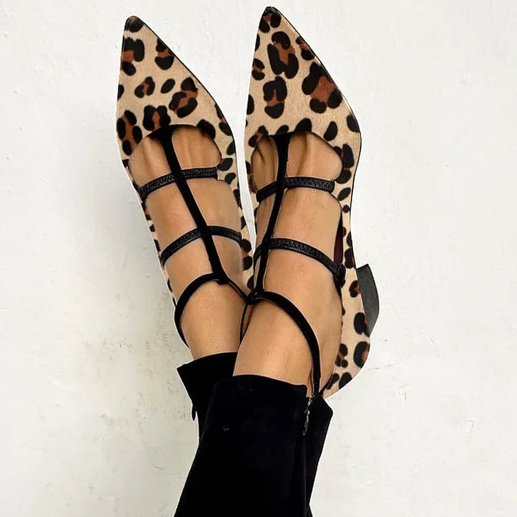 Lorna | Leopard Strap Pointed Heels