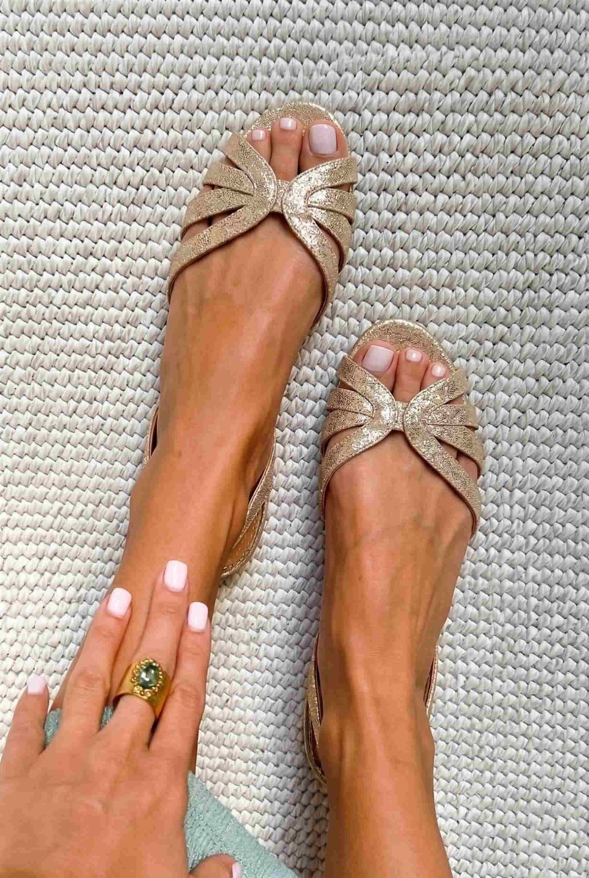Padma | Open-Toe Metallic Strap Sandal