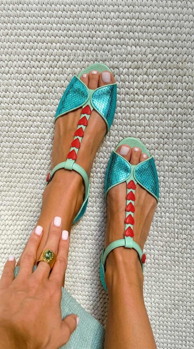 Dinah | Heart Detail T-Strap Sandal