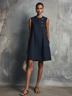 Irene | Asymmetric Button Detail Mini Dress