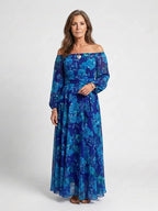 Tabitha | Floral Off-Shoulder Long Sleeve Maxi Dress