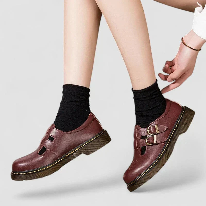 Yara | Vegan Leather Low Heel Mary Jane Shoes