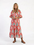 Arden | V-Neck Paisley Print Short Sleeve Midi Dress