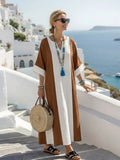 Darla | Relaxed Colour Block Short Sleeve Maxi Dress