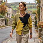 Matilda | Colour-Block Button-Detail Jumper