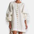 Verity | Floral-Cuff Shift Mini Dress