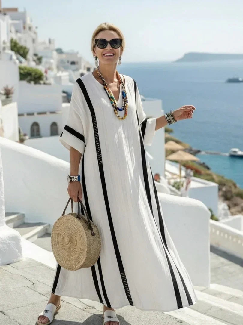 Twyla | Striped Colour Block Short Sleeve Maxi Dress