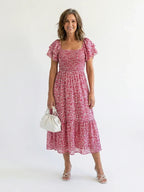 Celine | Floral Off-Shoulder Smocked Midi Dress