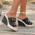 Sidonie | Frayed Edge Wedge Sandals