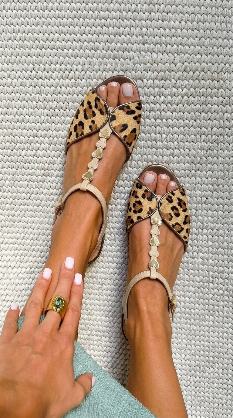 Lettie | Peep-Toe Leopard Print Sandal