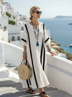 Twyla | Striped Colour Block Short Sleeve Maxi Dress