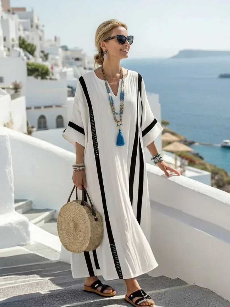 Twyla | Striped Colour Block Short Sleeve Maxi Dress