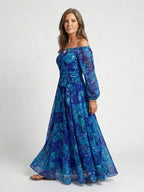 Tabitha | Floral Off-Shoulder Long Sleeve Maxi Dress
