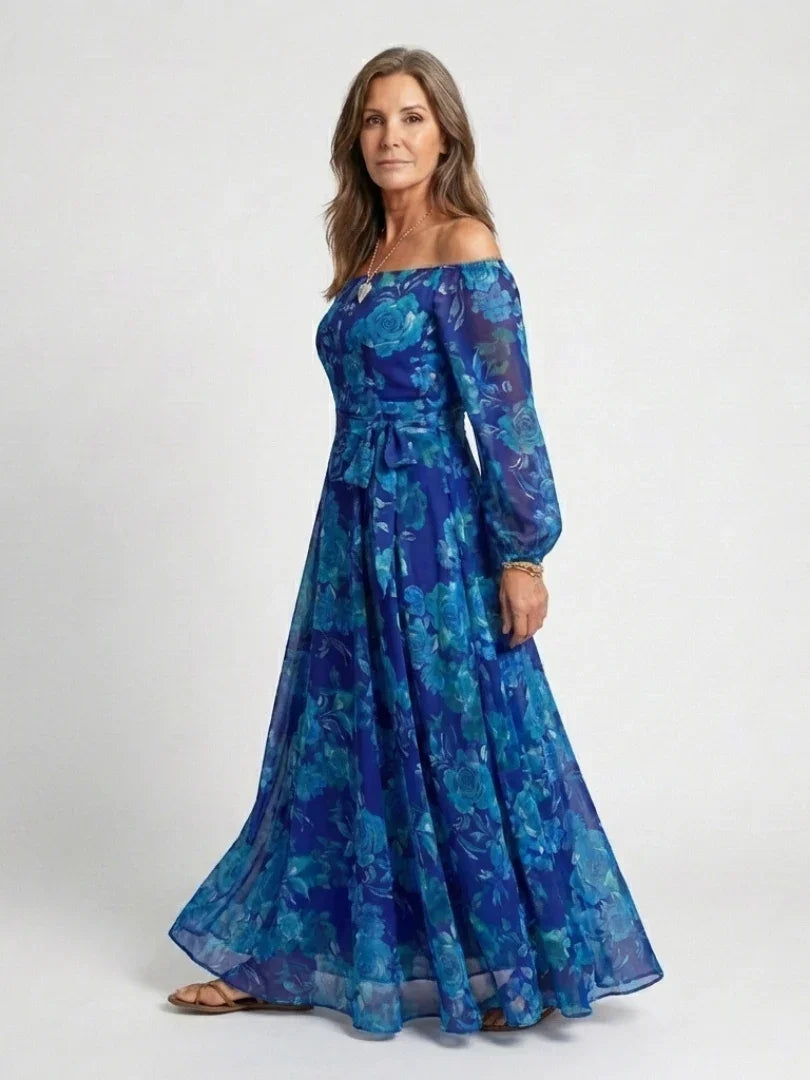 Tabitha | Floral Off-Shoulder Long Sleeve Maxi Dress