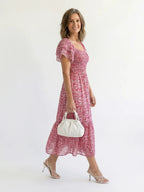 Celine | Floral Off-Shoulder Smocked Midi Dress