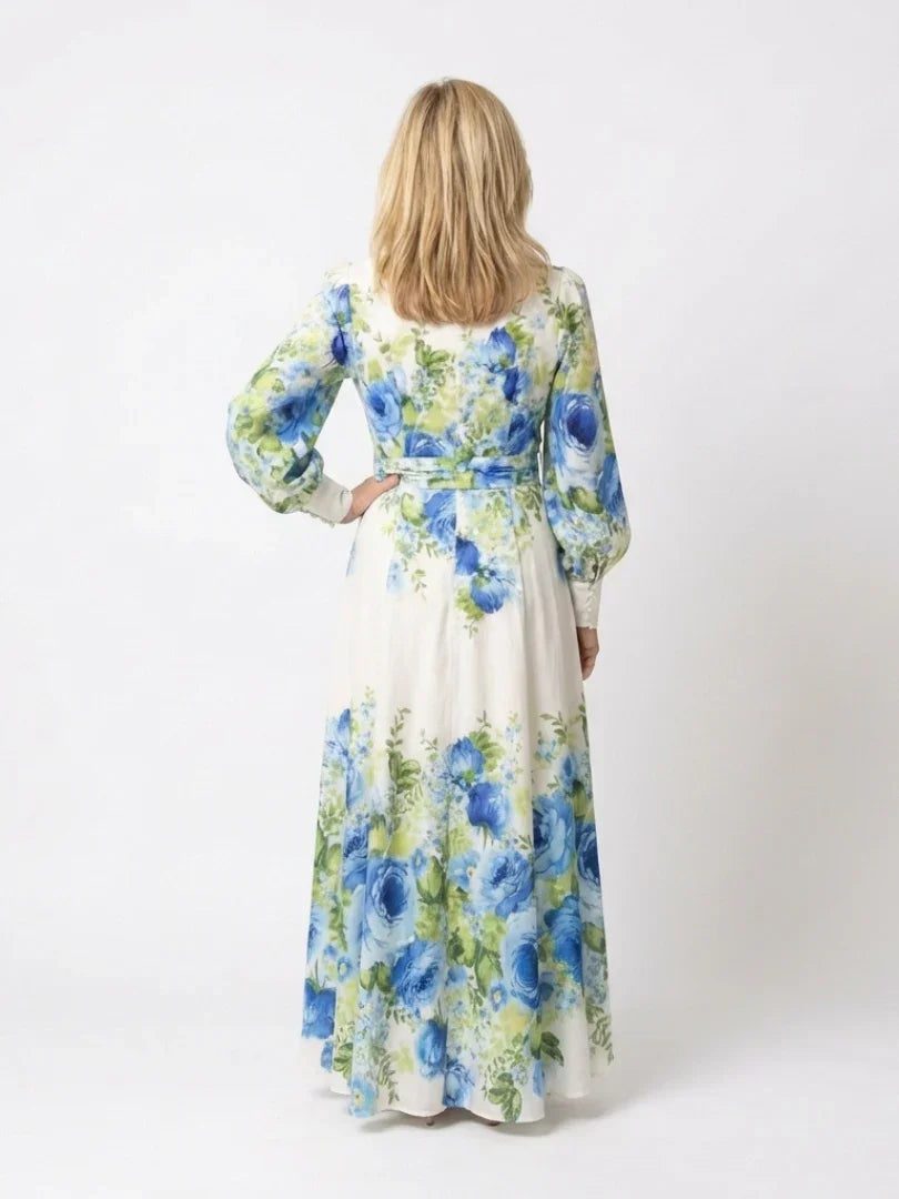 Minna | Floral Button Front Long Sleeve Maxi Dress