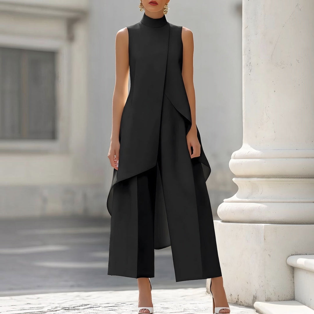 Shea | Wide-Leg Draped Jumpsuit