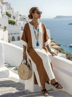 Darla | Relaxed Colour Block Short Sleeve Maxi Dress