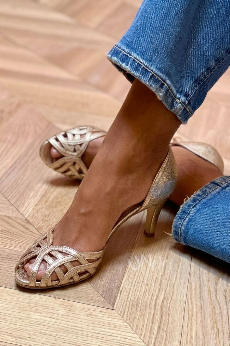 Nadine | Peep-Toe Interlaced Pump