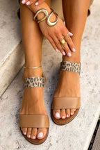 Frances | Leopard Print Elastic Strap Sandal