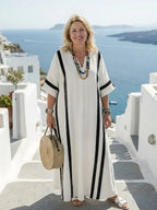 Twyla | Striped Colour Block Short Sleeve Maxi Dress