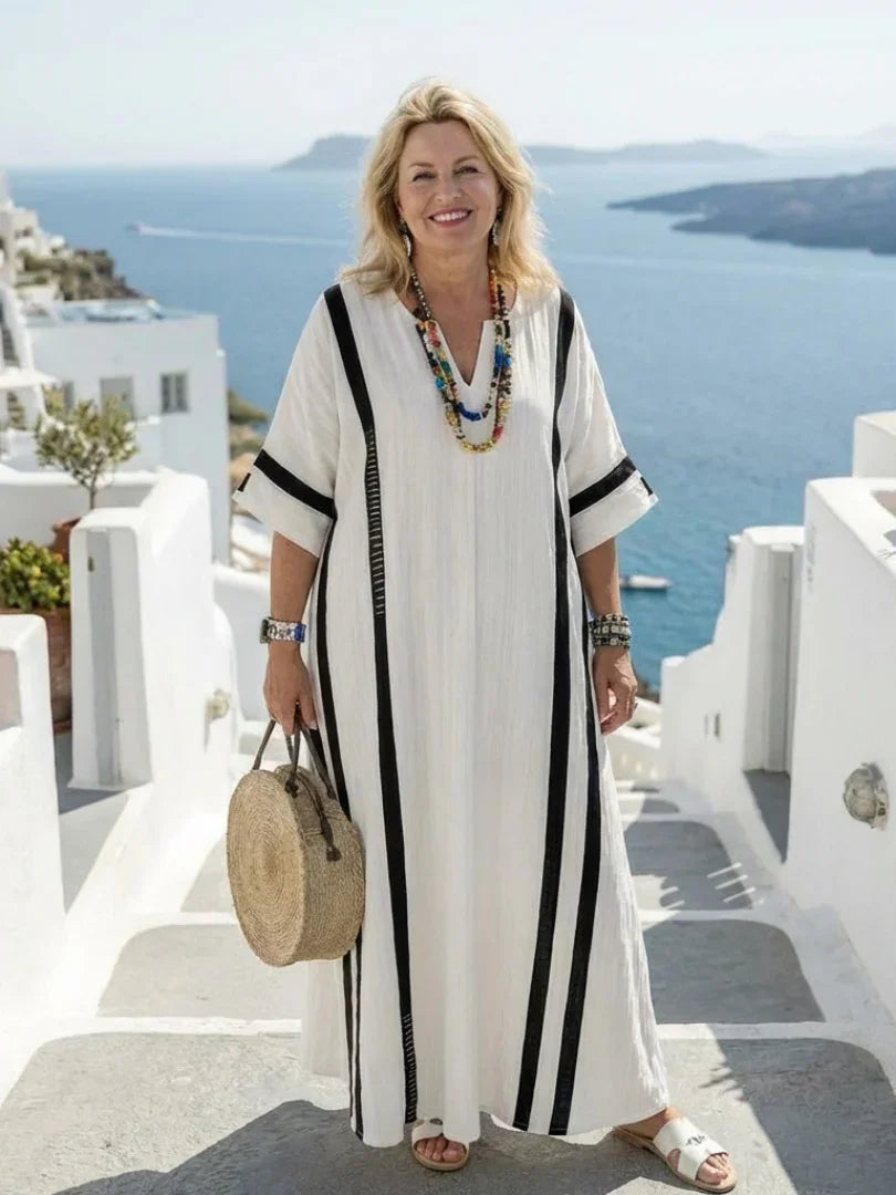 Twyla | Striped Colour Block Short Sleeve Maxi Dress
