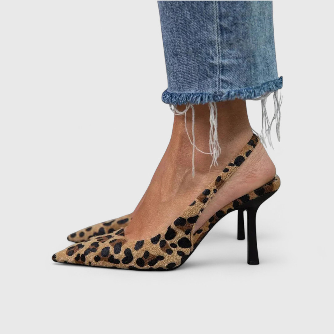 Camilla | Leopard Print Slingback Stiletto Heels