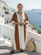 Darla | Relaxed Colour Block Short Sleeve Maxi Dress