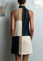 Opal | Colour-Block Halter Neck Mini Dress