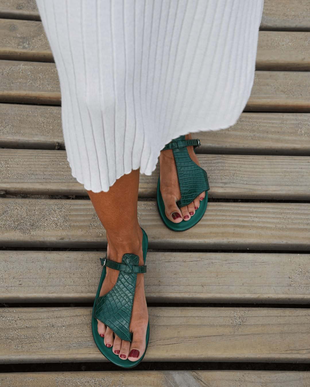 Ursula | Croc-Effect Buckle Sandal