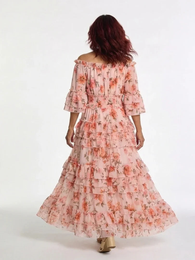 Primrose | Floral Off-Shoulder Ruffle Tiered Maxi Dress