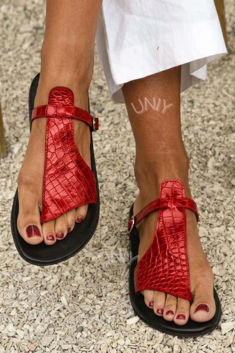 Ursula | Croc-Effect Buckle Sandal