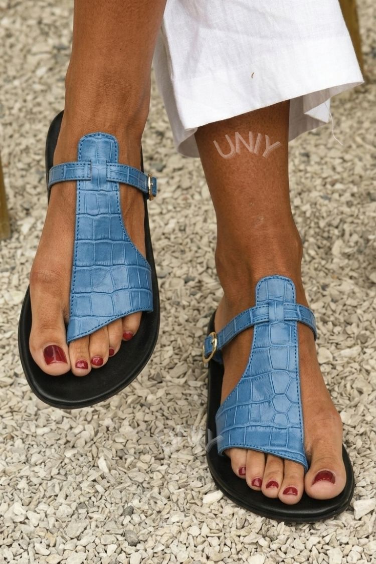 Ursula | Croc-Effect Buckle Sandal
