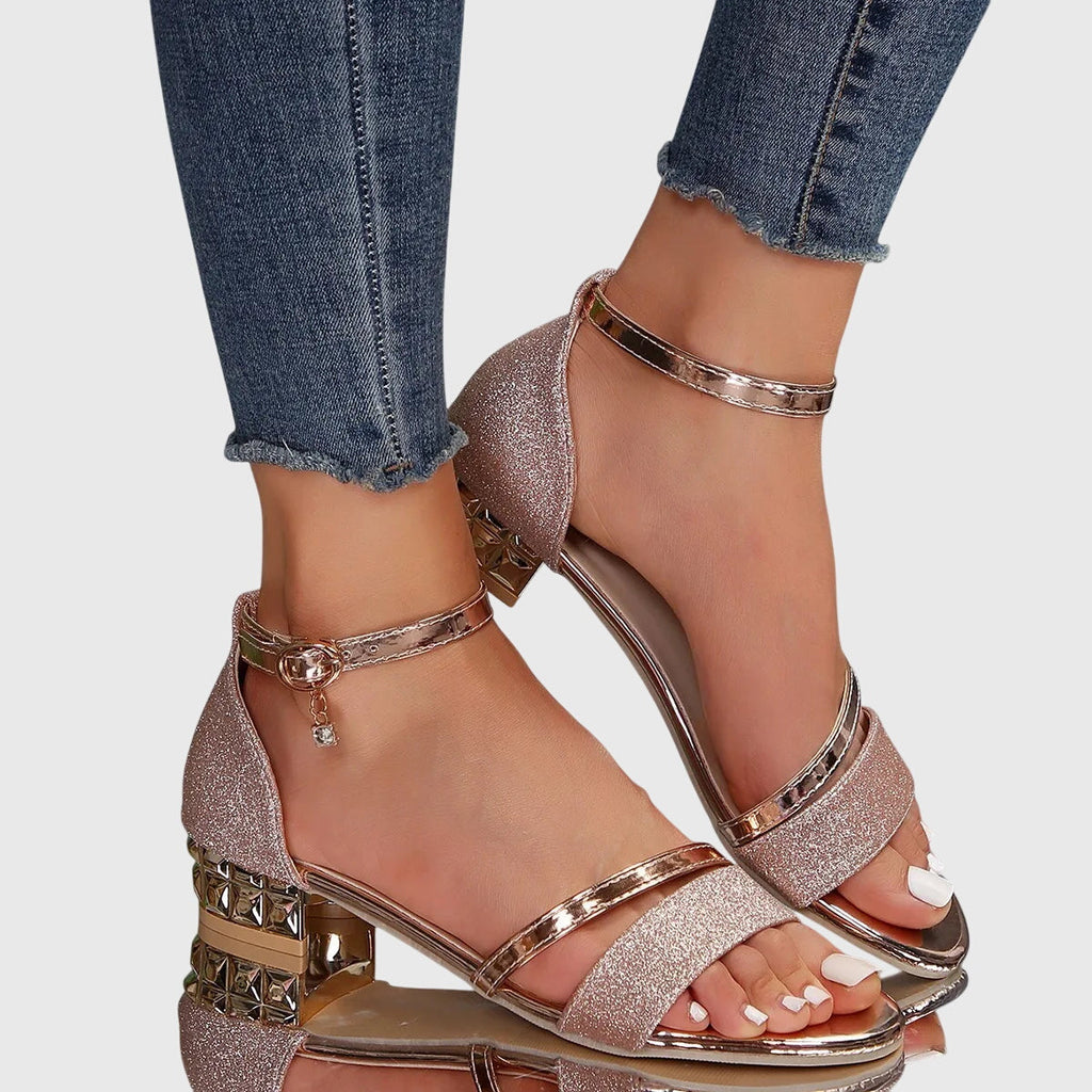 Thea | Embellished Low Heel Sandals