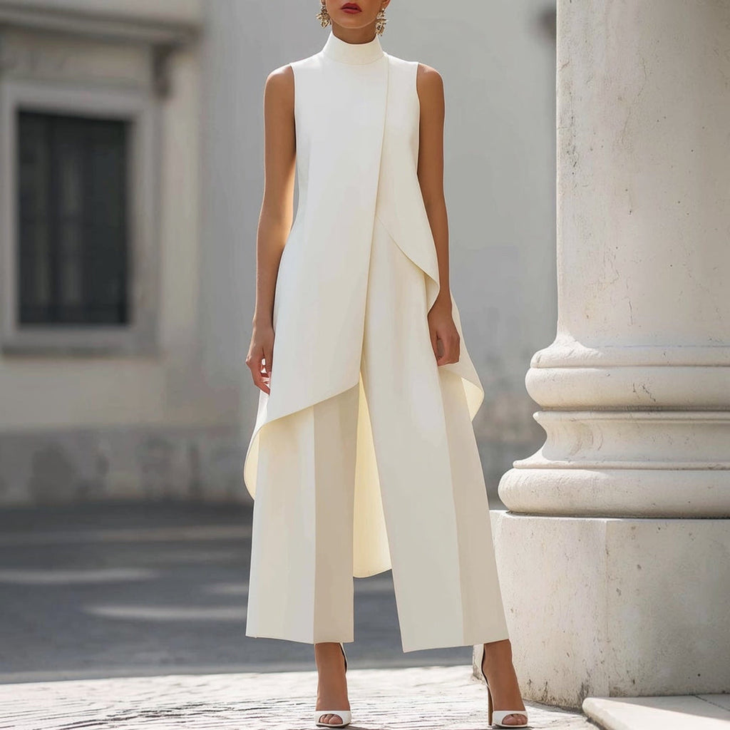 Shea | Wide-Leg Draped Jumpsuit