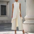 Shea | Wide-Leg Draped Jumpsuit