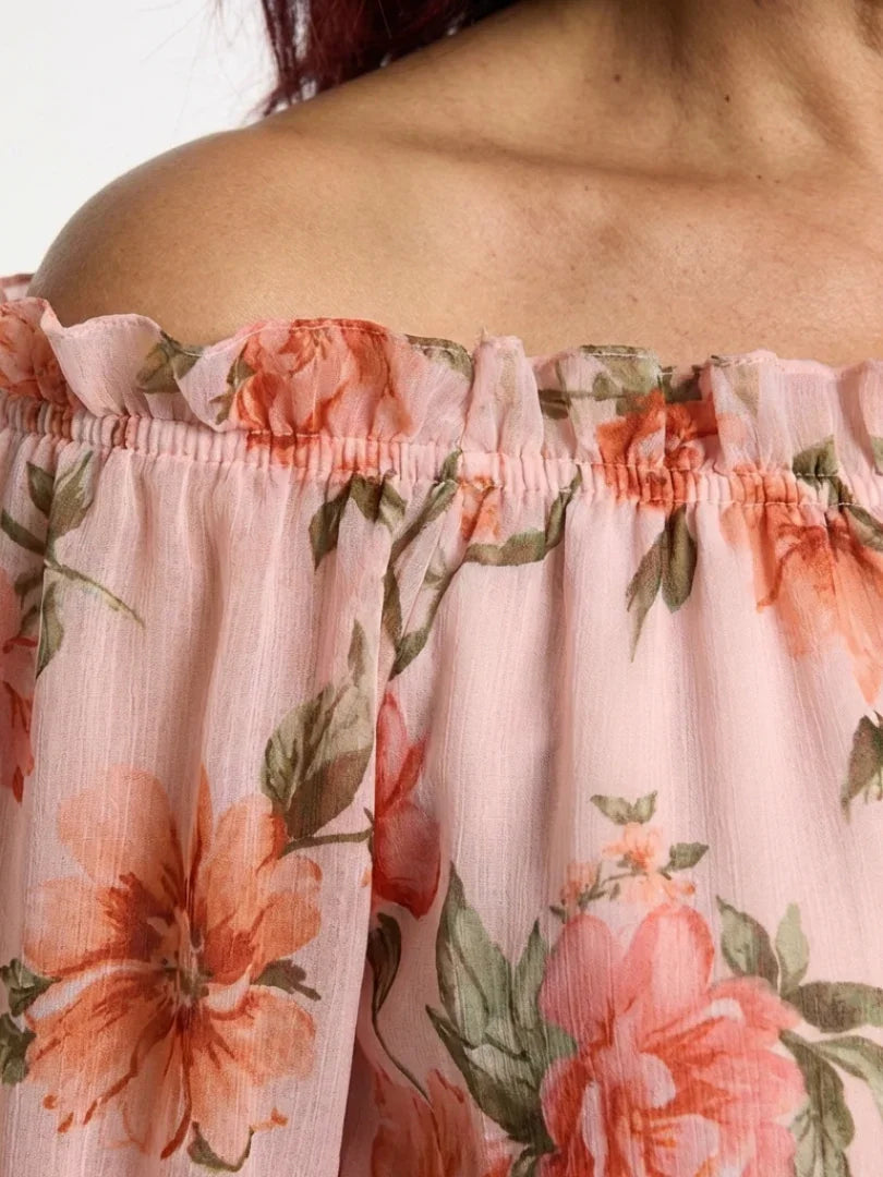 Primrose | Floral Off-Shoulder Ruffle Tiered Maxi Dress