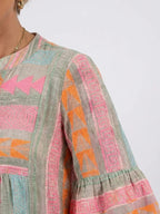 Hester | V-Neck Geometric Print Tiered Knee-Length Dress