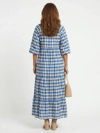 Marian | Tiered Diamond Print Midi Dress