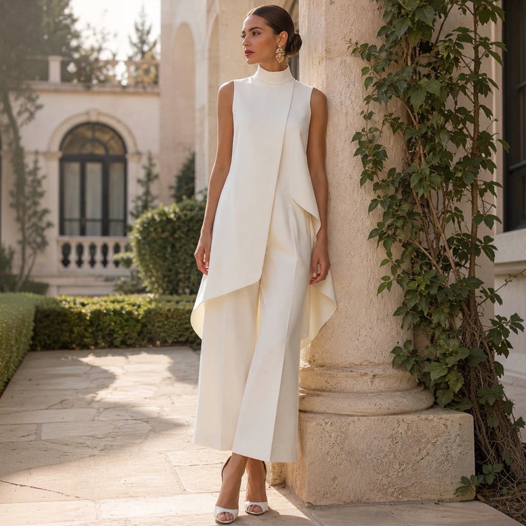 Shea | Wide-Leg Draped Jumpsuit