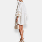 Verity | Floral-Cuff Shift Mini Dress