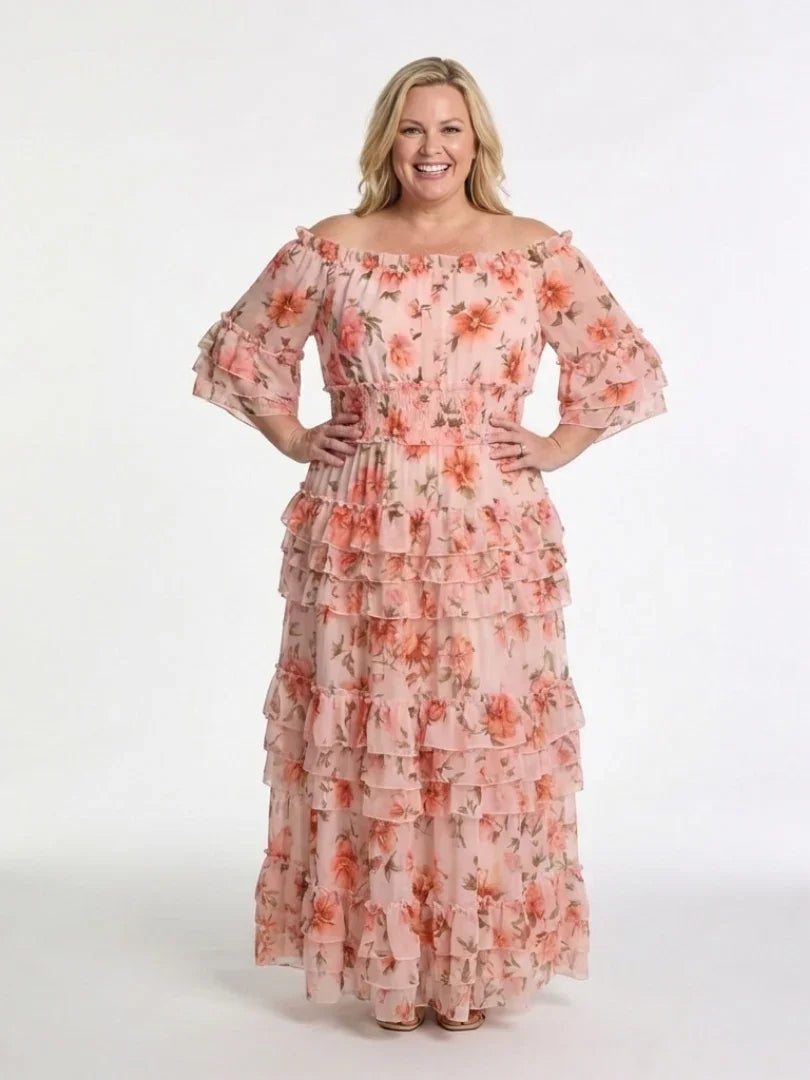 Primrose | Floral Off-Shoulder Ruffle Tiered Maxi Dress