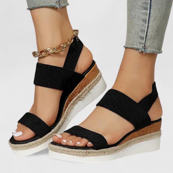 Lenora | Stretch-Knit Comfort Wedge Sandals