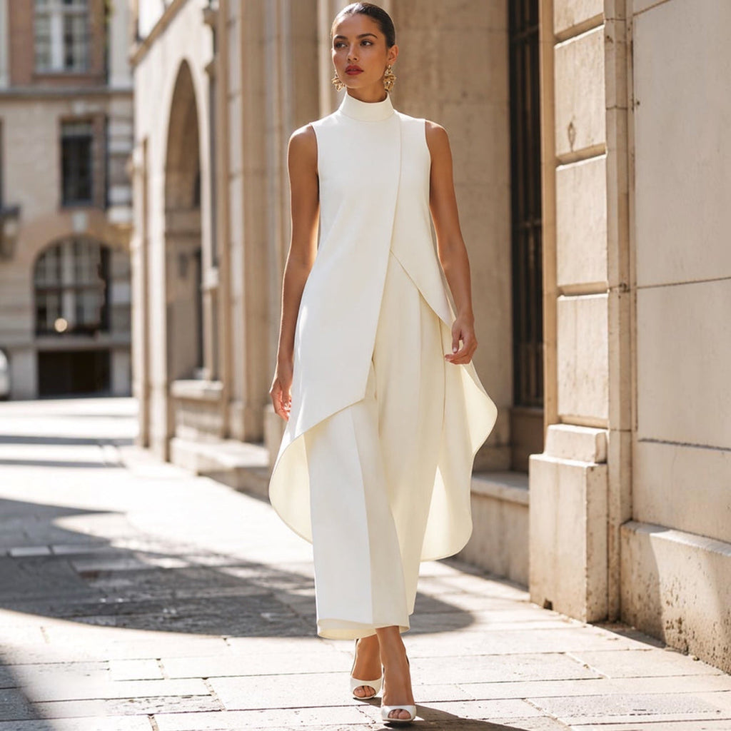 Shea | Wide-Leg Draped Jumpsuit