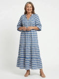 Marian | Tiered Diamond Print Midi Dress