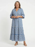 Marian | Tiered Diamond Print Midi Dress