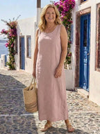Maxine | Relaxed Sleeveless Round Neck Midi Dress