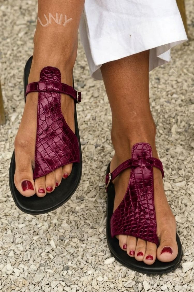 Ursula | Croc-Effect Buckle Sandal