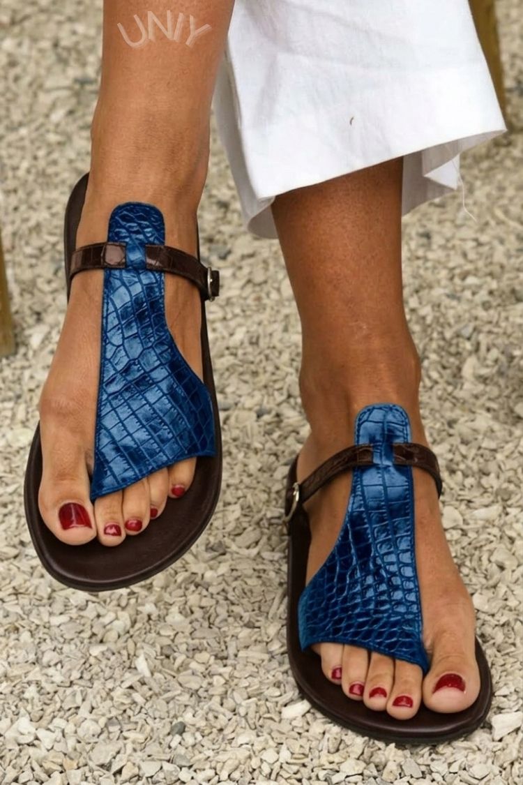 Ursula | Croc-Effect Buckle Sandal